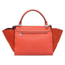 CELINE Trapeze Hand Bag Leather 2way Red Silver Auth BA11130-3