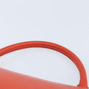 CELINE Trapeze Hand Bag Leather 2way Red Silver Auth BA11130-8