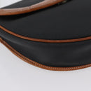 Christian Dior Shoulder Bag Coated Canvas Black Gold Auth BA11133-10