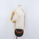 Christian Dior Shoulder Bag Coated Canvas Black Gold Auth BA11133-21