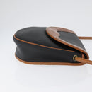 Christian Dior Shoulder Bag Coated Canvas Black Gold Auth BA11133-3