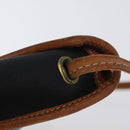 Christian Dior Shoulder Bag Coated Canvas Black Gold Auth BA11133-4