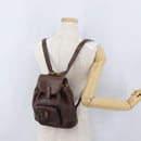 GUCCI Bamboo Backpack Leather Brown Gold 003 2058 0030 Auth BA11134-26