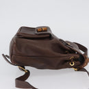 GUCCI Bamboo Backpack Leather Brown Gold 003 2058 0030 Auth BA11134-3