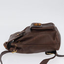 GUCCI Bamboo Backpack Leather Brown Gold 003 2058 0030 Auth BA11134-4