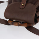 GUCCI Bamboo Backpack Leather Brown Gold 003 2058 0030 Auth BA11134-6