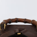 GUCCI Bamboo Backpack Leather Brown Gold 003 2058 0030 Auth BA11134-14