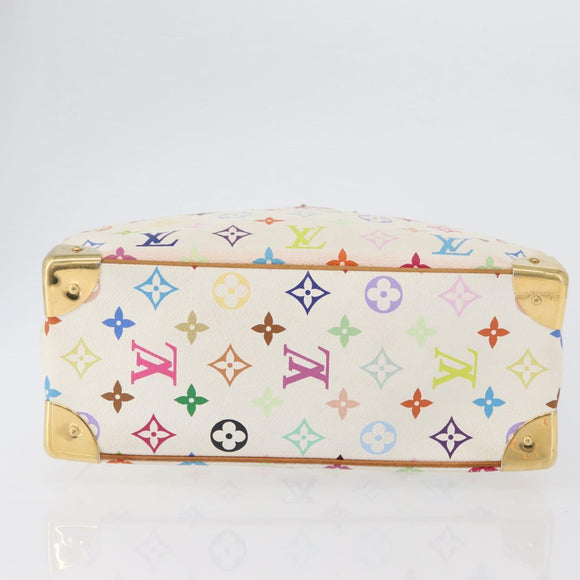 LOUIS VUITTON Monogram Multicolor Trouville Bag White M92663 LV Auth BA11135