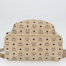 MCM Logogram Vicetos Backpack PVC Leather Beige Gold Silver Auth BA11136-12