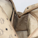 MCM Logogram Vicetos Backpack PVC Leather Beige Gold Silver Auth BA11136-22