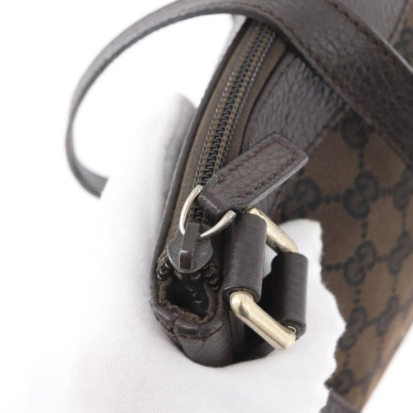 GUCCI GG Canvas Shoulder Bag Outlet Brown Gold 272396 Auth BA11139