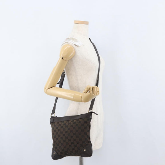 GUCCI GG Canvas Shoulder Bag Outlet Brown Gold 272396 Auth BA11139
