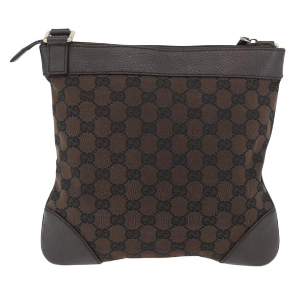GUCCI GG Canvas Shoulder Bag Outlet Brown Gold 272396 Auth BA11139