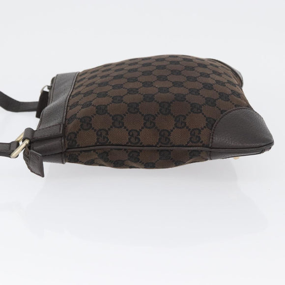 GUCCI GG Canvas Shoulder Bag Outlet Brown Gold 272396 Auth BA11139