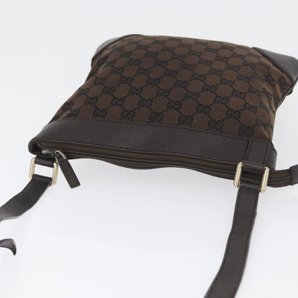 GUCCI GG Canvas Shoulder Bag Outlet Brown Gold 272396 Auth BA11139