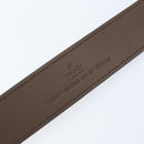 GUCCI Belt Leather 38.6"" Brown Gold Auth BA11143-10