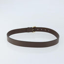 GUCCI Belt Leather 38.6"" Brown Gold Auth BA11143-2