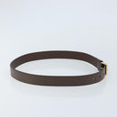 GUCCI Belt Leather 38.6"" Brown Gold Auth BA11143-4