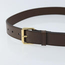 GUCCI Belt Leather 38.6"" Brown Gold Auth BA11143-5