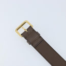 GUCCI Belt Leather 38.6"" Brown Gold Auth BA11143-7