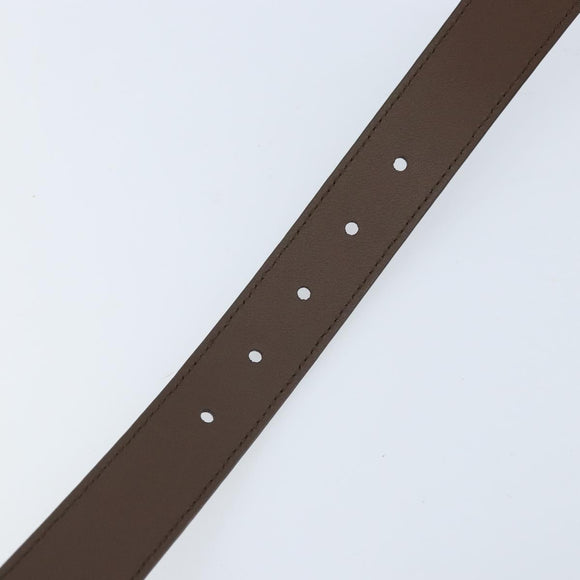 GUCCI Belt Leather 38.6"" Brown Gold Auth BA11143