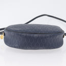 Christian Dior Honeycomb Canvas Schoudertas PVC Donkerblauw Goud Auth BA11145-6