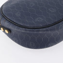 Christian Dior Honeycomb Canvas Schoudertas PVC Donkerblauw Goud Auth BA11145-15