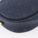 Christian Dior Honeycomb Canvas Schoudertas PVC Donkerblauw Goud Auth BA11145-17