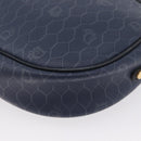 Christian Dior Honeycomb Canvas Schoudertas PVC Donkerblauw Goud Auth BA11145-18