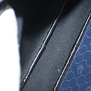 Christian Dior Honeycomb Canvas Schoudertas PVC Donkerblauw Goud Auth BA11145-11