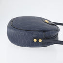 Christian Dior Honeycomb Canvas Schoudertas PVC Donkerblauw Goud Auth BA11145-3