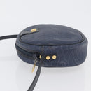 Christian Dior Honeycomb Canvas Schoudertas PVC Donkerblauw Goud Auth BA11145-4