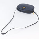 Christian Dior Honeycomb Canvas Schoudertas PVC Donkerblauw Goud Auth BA11145-8