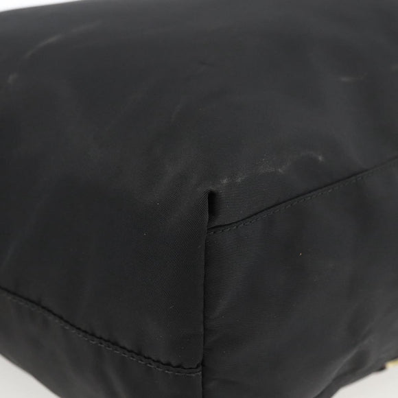 PRADA Tote Bag Nylon Black Silver Auth BA11146V