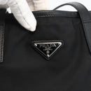 PRADA Tote Bag Nylon Black Silver Auth BA11146V-10