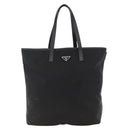 PRADA Tote Bag Nylon Black Silver Auth BA11146V-2