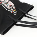 PRADA Tote Bag Nylon Black Silver Auth BA11146V-6
