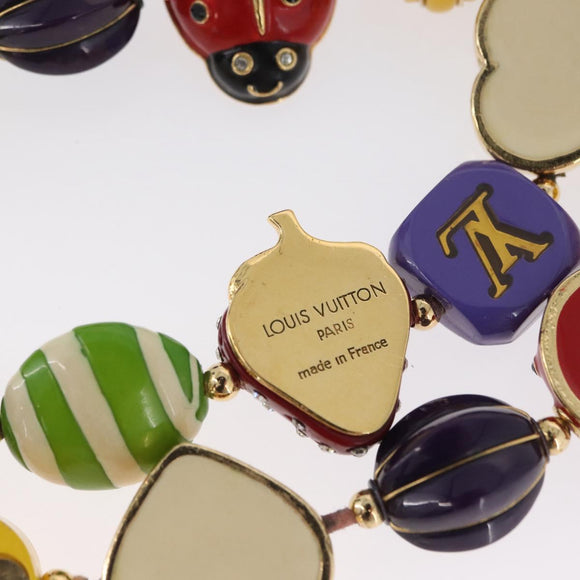 LOUIS VUITTON Brasserie Phrase Necklace Metal Multicolor LV Auth BA11148V