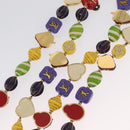 LOUIS VUITTON Brasserie Phrase Necklace Metal Multicolor LV Auth BA11148V-9
