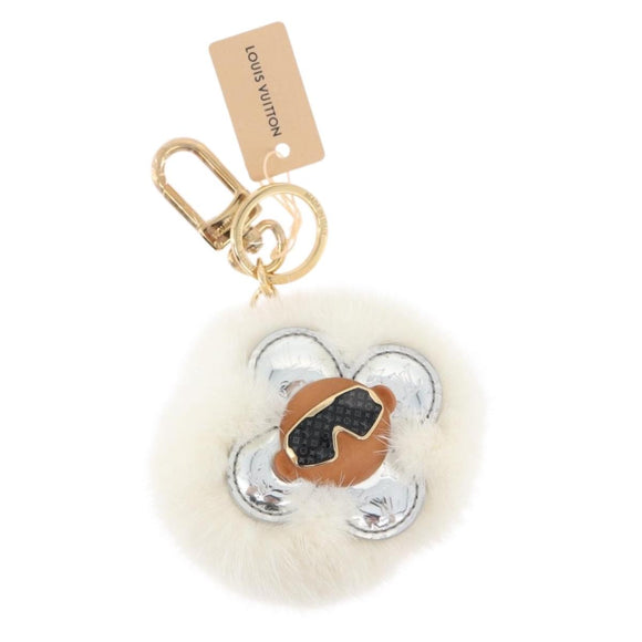 LOUIS VUITTON Porte Cles Snow Vivienne Key Holder White M00554 LV Auth BA11149M