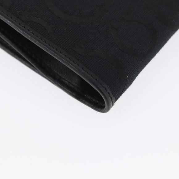 Salvatore Ferragamo Gancini Compact Wallet Nylon Leather Black Auth BA11154V