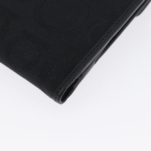 Salvatore Ferragamo Gancini Compact Wallet Nylon Leather Black Auth BA11154V