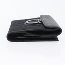 Salvatore Ferragamo Gancini Compact Wallet Nylon Leather Black Auth BA11154V-3
