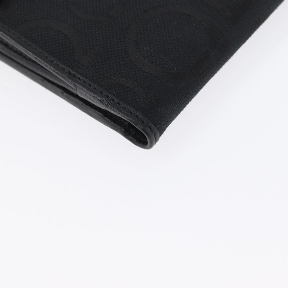 Salvatore Ferragamo Gancini Compact Wallet Nylon Leather Black Auth BA11154V