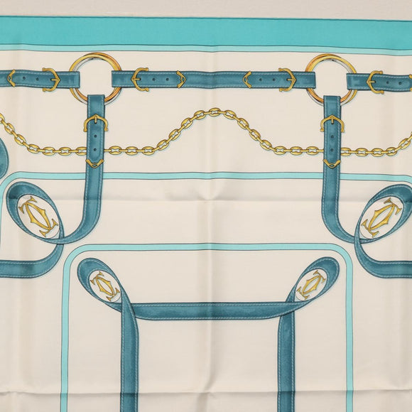 CARTIER Scarf Silk Light Blue Auth BA11162V