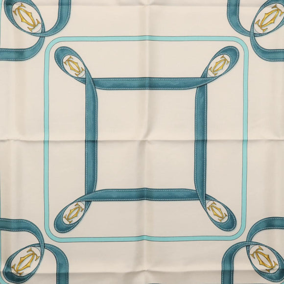 CARTIER Scarf Silk Light Blue Auth BA11162V