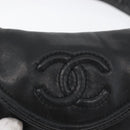 CHANEL COCO Mark Chain Waist Bag Lamb Skin Black Gold CC Auth BA11165-9