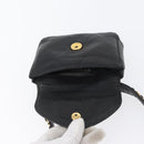 CHANEL COCO Mark Chain Waist Bag Lamb Skin Black Gold CC Auth BA11165-10