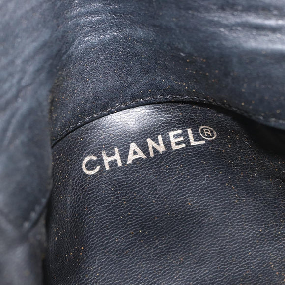 CHANEL COCO Mark Chain Waist Bag Lamb Skin Black Gold CC Auth BA11165