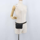 CHANEL COCO Mark Chain Waist Bag Lamb Skin Black Gold CC Auth BA11165-22